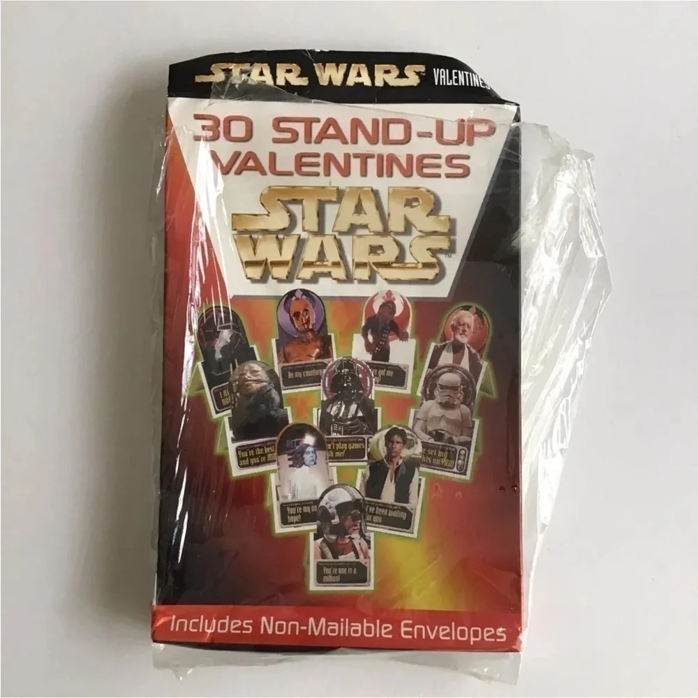 Vintage Star Wars 1997 Valentines 30 Stand-Up Boxed Non Mail Envelopes Party